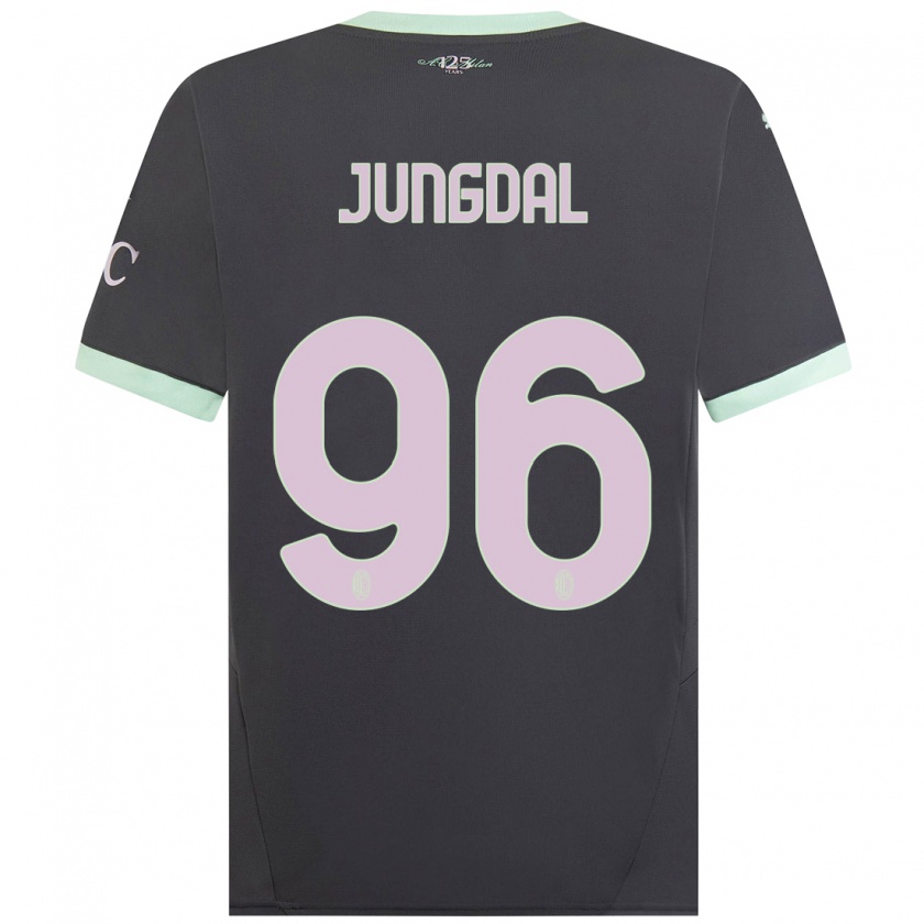 Kandiny Niño Camiseta Andreas Jungdal #96 Gris Equipación Tercera 2024/25 La Camisa Chile