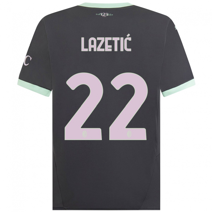 Kandiny Niño Camiseta Marko Lazetic #22 Gris Equipación Tercera 2024/25 La Camisa Chile