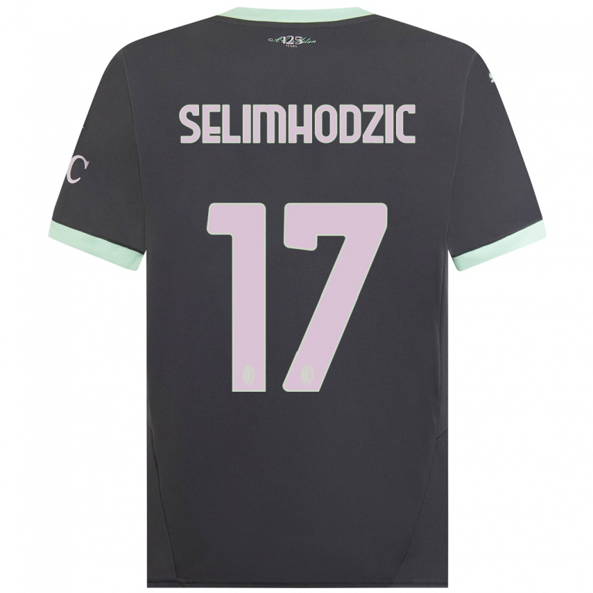 Kandiny Niño Camiseta Noa Selimhodzic #17 Gris Equipación Tercera 2024/25 La Camisa Chile