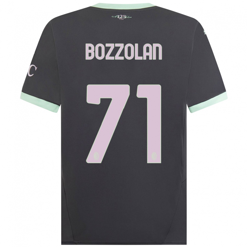 Kandiny Niño Camiseta Andrea Bozzolan #71 Gris Equipación Tercera 2024/25 La Camisa Chile