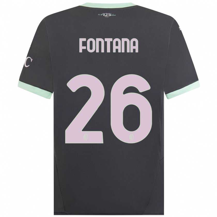 Kandiny Niño Camiseta Francesco Fontana #26 Gris Equipación Tercera 2024/25 La Camisa Chile