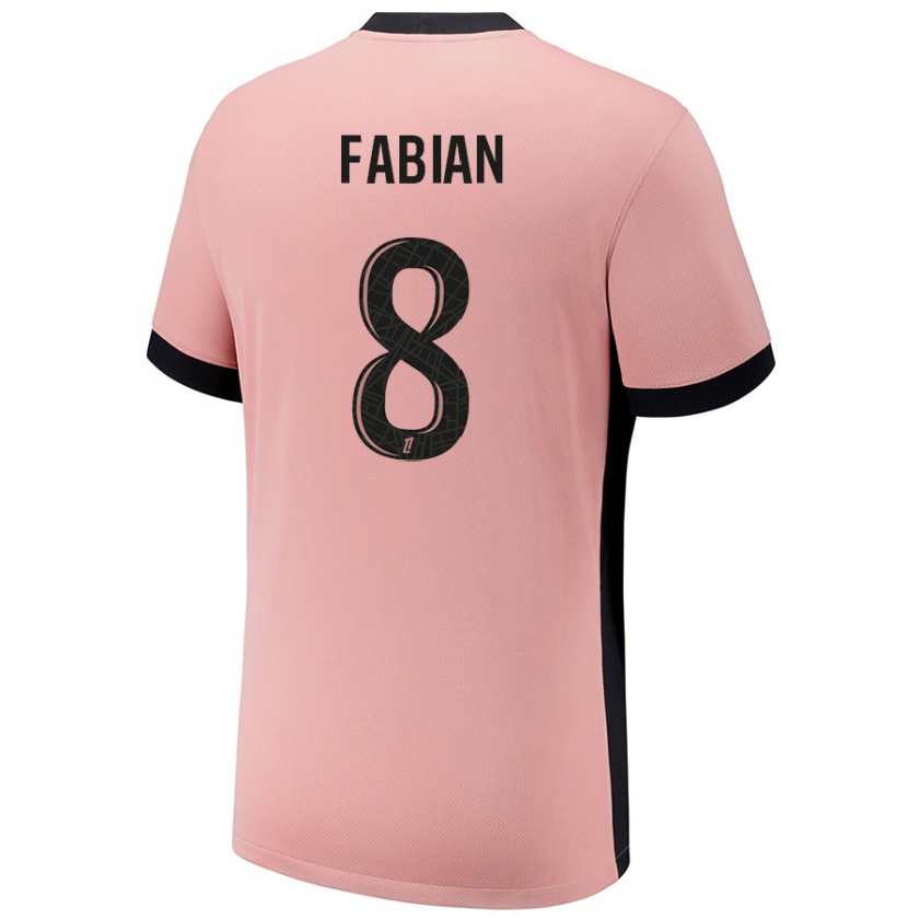 Kandiny Niño Camiseta Fabián Ruiz #8 Rosa Óxido Equipación Tercera 2024/25 La Camisa Chile