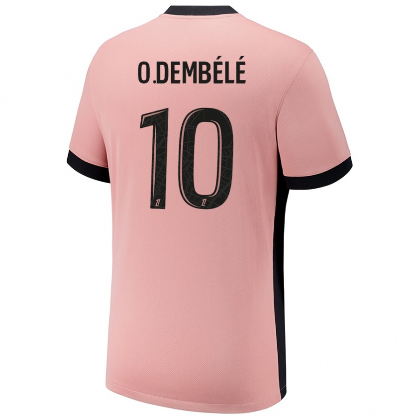 Kandiny Niño Camiseta Ousmane Dembélé #10 Rosa Óxido Equipación Tercera 2024/25 La Camisa Chile