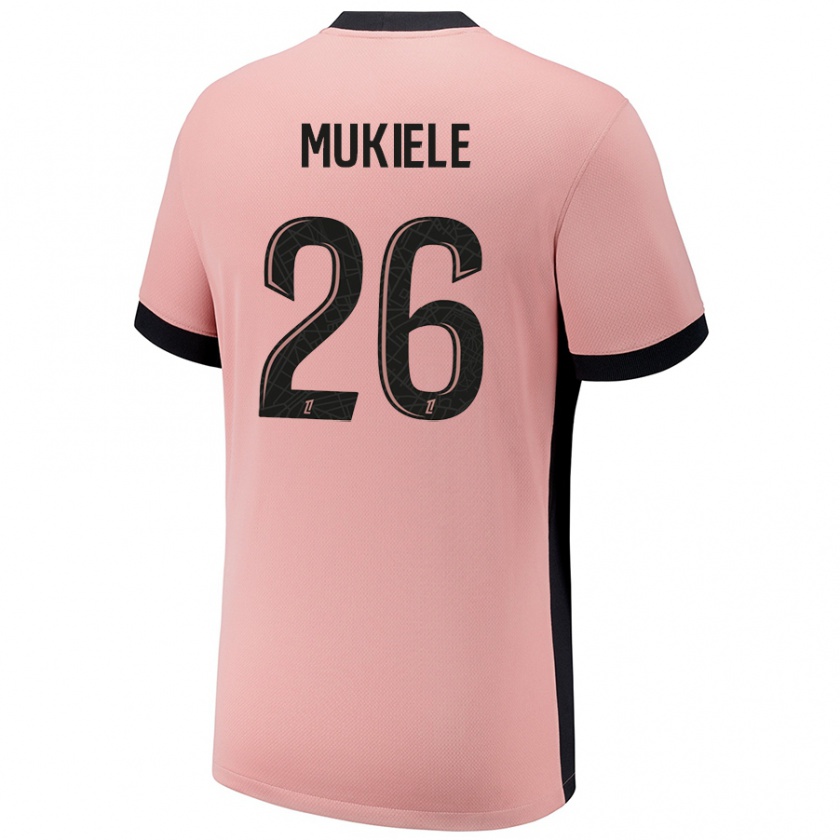 Kandiny Niño Camiseta Nordi Mukiele #26 Rosa Óxido Equipación Tercera 2024/25 La Camisa Chile