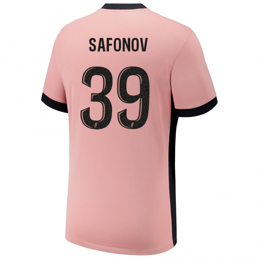 Kandiny Niño Camiseta Matvey Safonov #39 Rosa Óxido Equipación Tercera 2024/25 La Camisa Chile