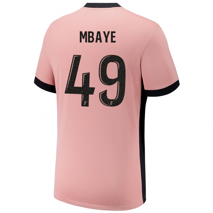 Kandiny Niño Camiseta Ibrahim Mbaye #49 Rosa Óxido Equipación Tercera 2024/25 La Camisa Chile