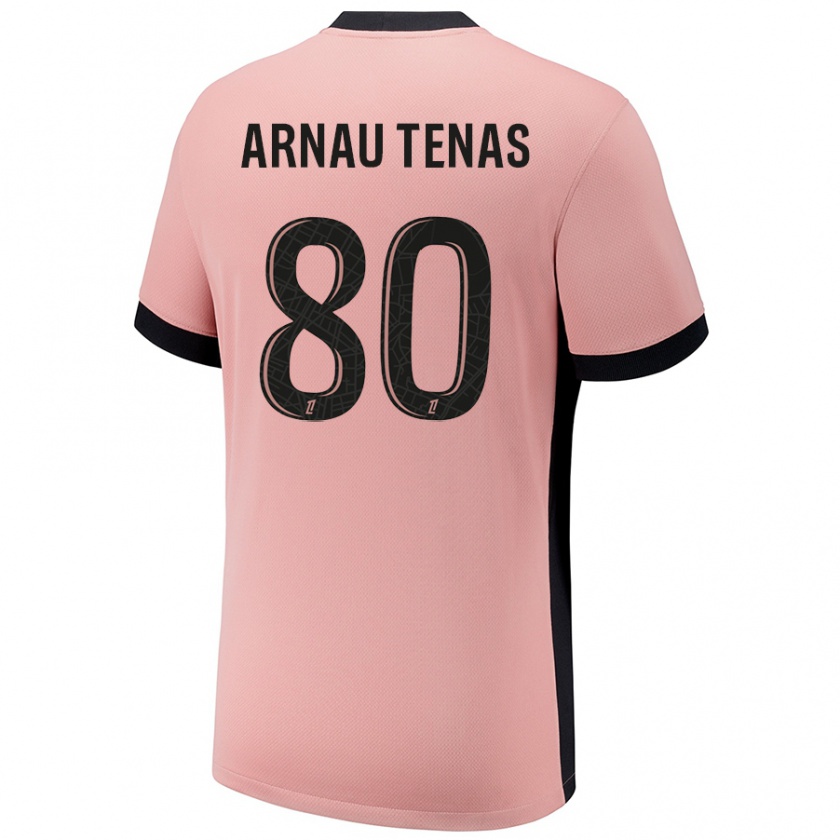 Kandiny Niño Camiseta Arnau Tenas #80 Rosa Óxido Equipación Tercera 2024/25 La Camisa Chile