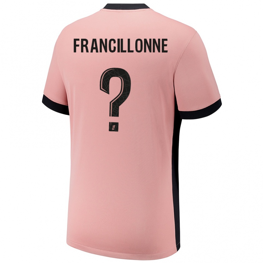 Kandiny Niño Camiseta Bryan Francillonne #0 Rosa Óxido Equipación Tercera 2024/25 La Camisa Chile