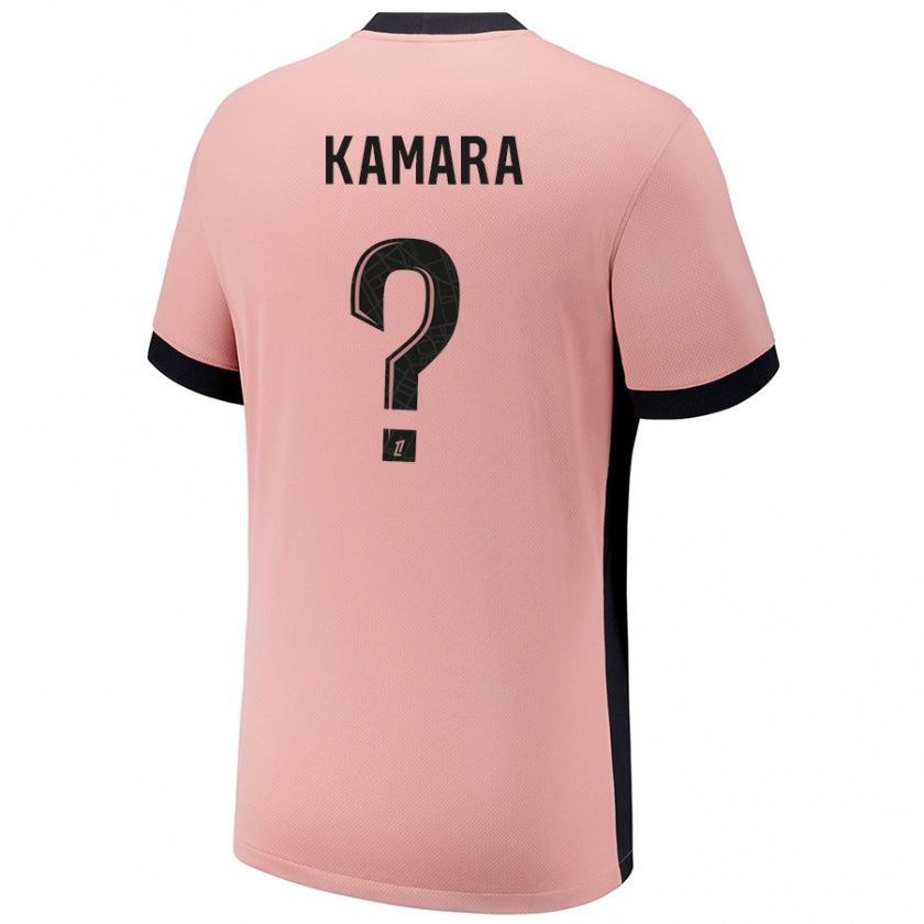 Kandiny Niño Camiseta Noham Kamara #0 Rosa Óxido Equipación Tercera 2024/25 La Camisa Chile