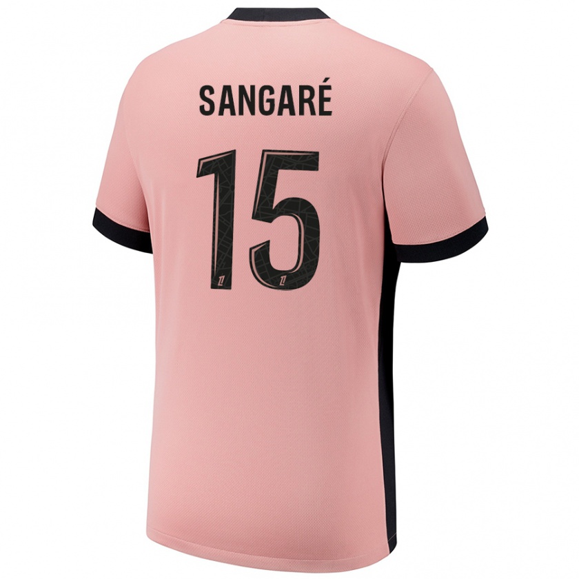 Kandiny Niño Camiseta Mahamadou Sangaré #15 Rosa Óxido Equipación Tercera 2024/25 La Camisa Chile