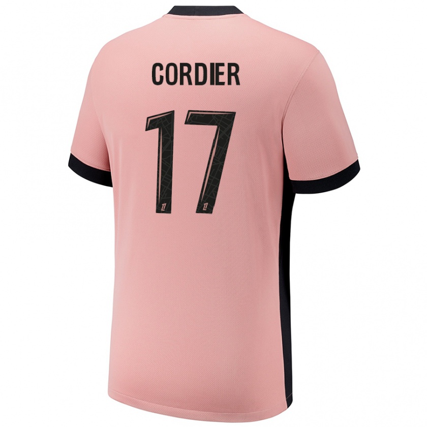 Kandiny Niño Camiseta Thomas Cordier #17 Rosa Óxido Equipación Tercera 2024/25 La Camisa Chile