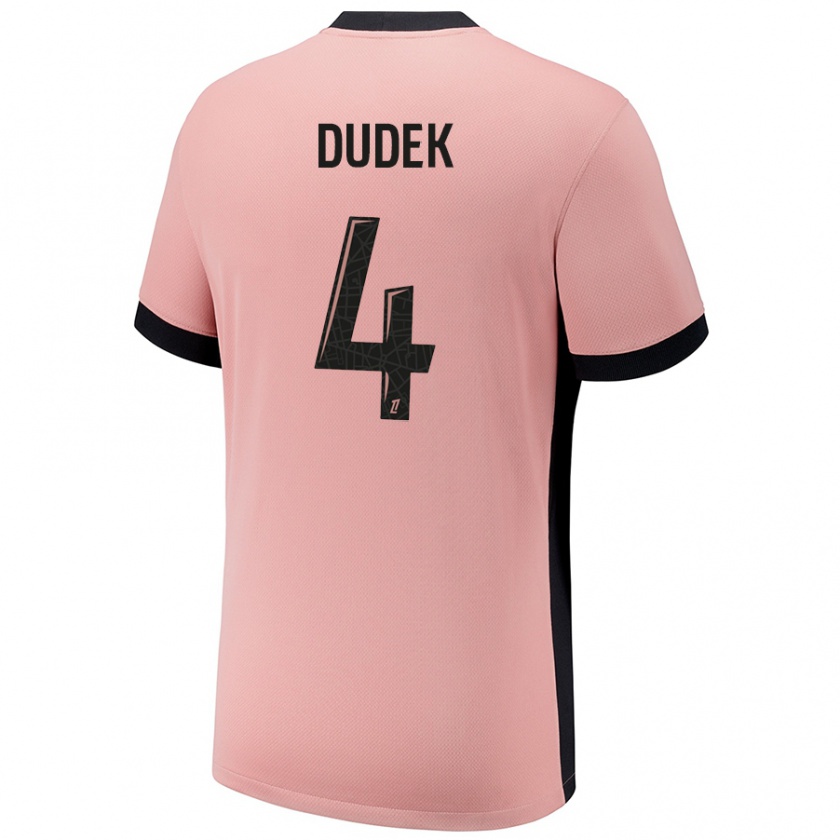 Kandiny Niño Camiseta Paulina Dudek #4 Rosa Óxido Equipación Tercera 2024/25 La Camisa Chile