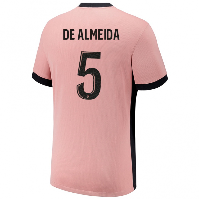 Kandiny Niño Camiseta Élisa De Almeida #5 Rosa Óxido Equipación Tercera 2024/25 La Camisa Chile