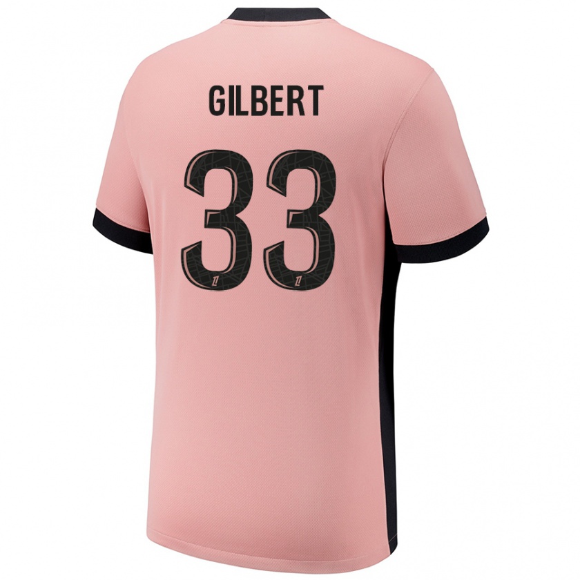 Kandiny Niño Camiseta Tara Elimbi Gilbert #33 Rosa Óxido Equipación Tercera 2024/25 La Camisa Chile