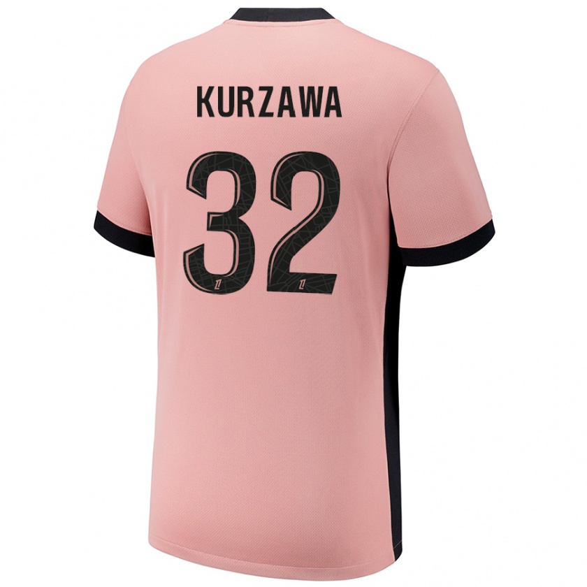 Kandiny Niño Camiseta Layvin Kurzawa #32 Rosa Óxido Equipación Tercera 2024/25 La Camisa Chile