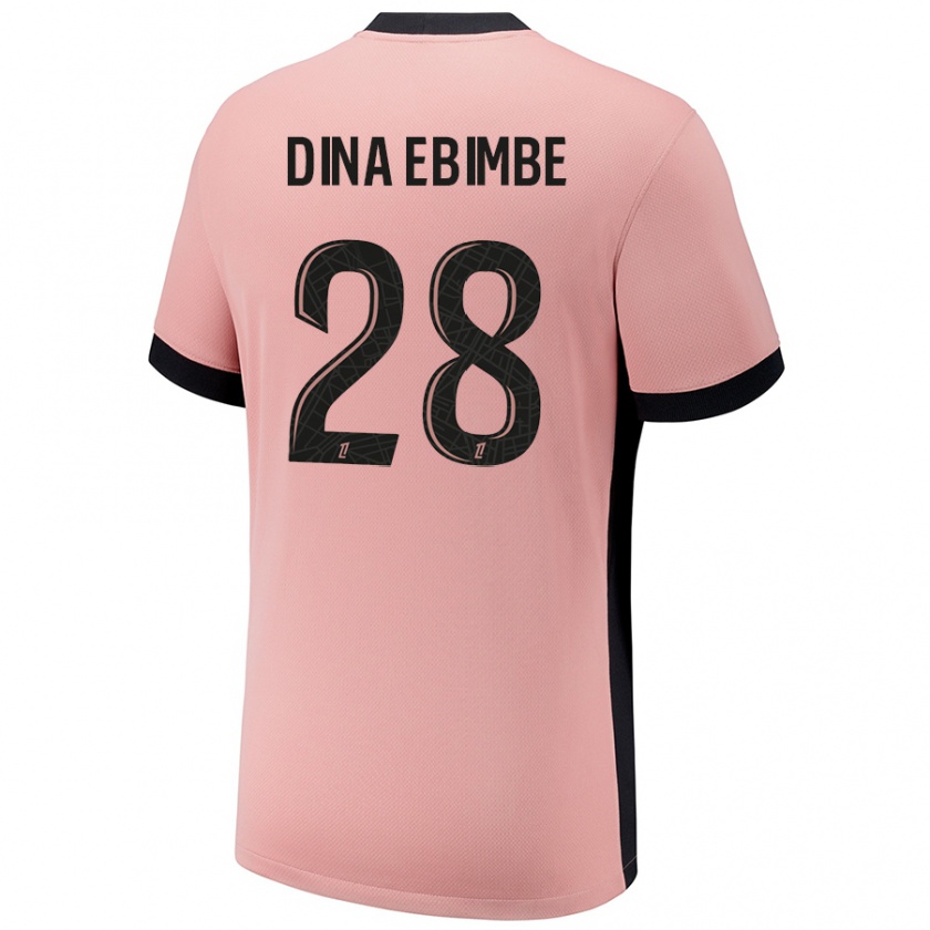 Kandiny Niño Camiseta Eric Junior Dina Ebimbe #28 Rosa Óxido Equipación Tercera 2024/25 La Camisa Chile