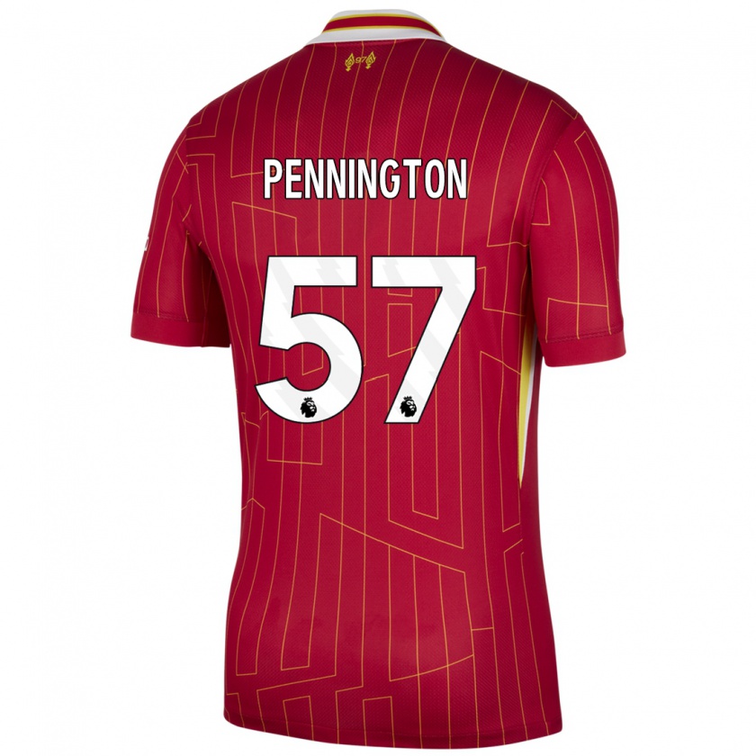 Kandiny Hombre Camiseta Cody Pennington #57 Rojo Amarillo Blanco 1ª Equipación 2024/25 La Camisa Chile