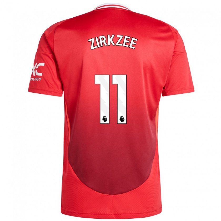 Kandiny Hombre Camiseta Joshua Zirkzee #11 Rojo Brillante 1ª Equipación 2024/25 La Camisa Chile