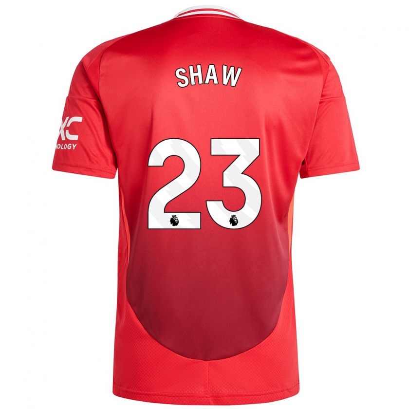 Kandiny Hombre Camiseta Luke Shaw #23 Rojo Brillante 1ª Equipación 2024/25 La Camisa Chile