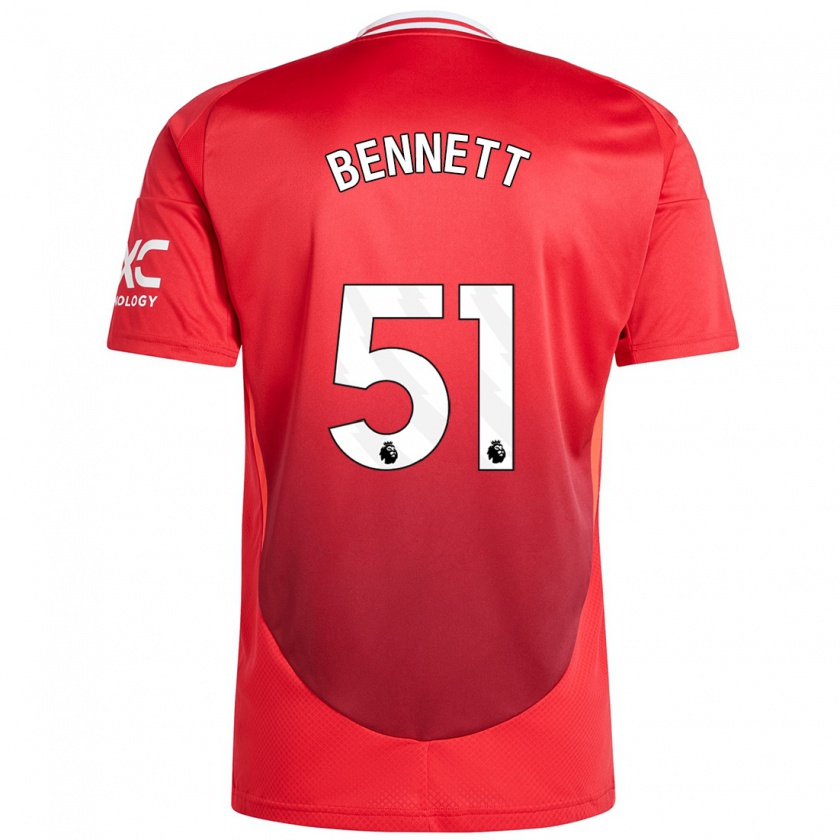 Kandiny Hombre Camiseta Rhys Bennett #51 Rojo Brillante 1ª Equipación 2024/25 La Camisa Chile