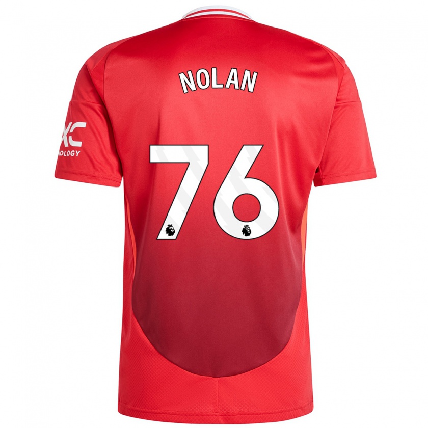 Kandiny Hombre Camiseta James Nolan #76 Rojo Brillante 1ª Equipación 2024/25 La Camisa Chile