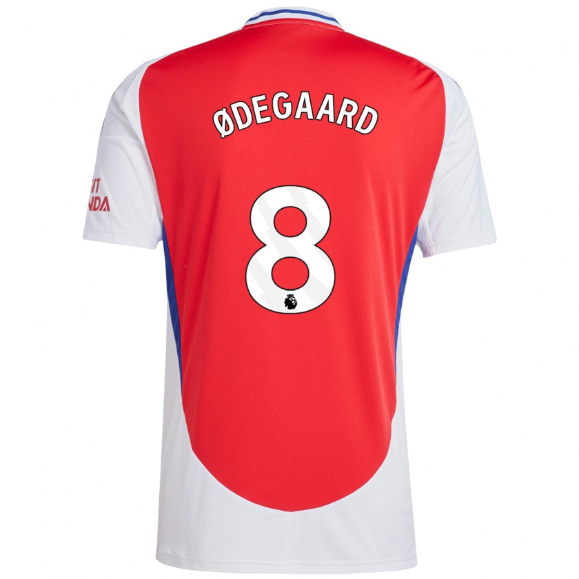 Kandiny Hombre Camiseta Martin Ødegaard #8 Rojo Blanco 1ª Equipación 2024/25 La Camisa Chile