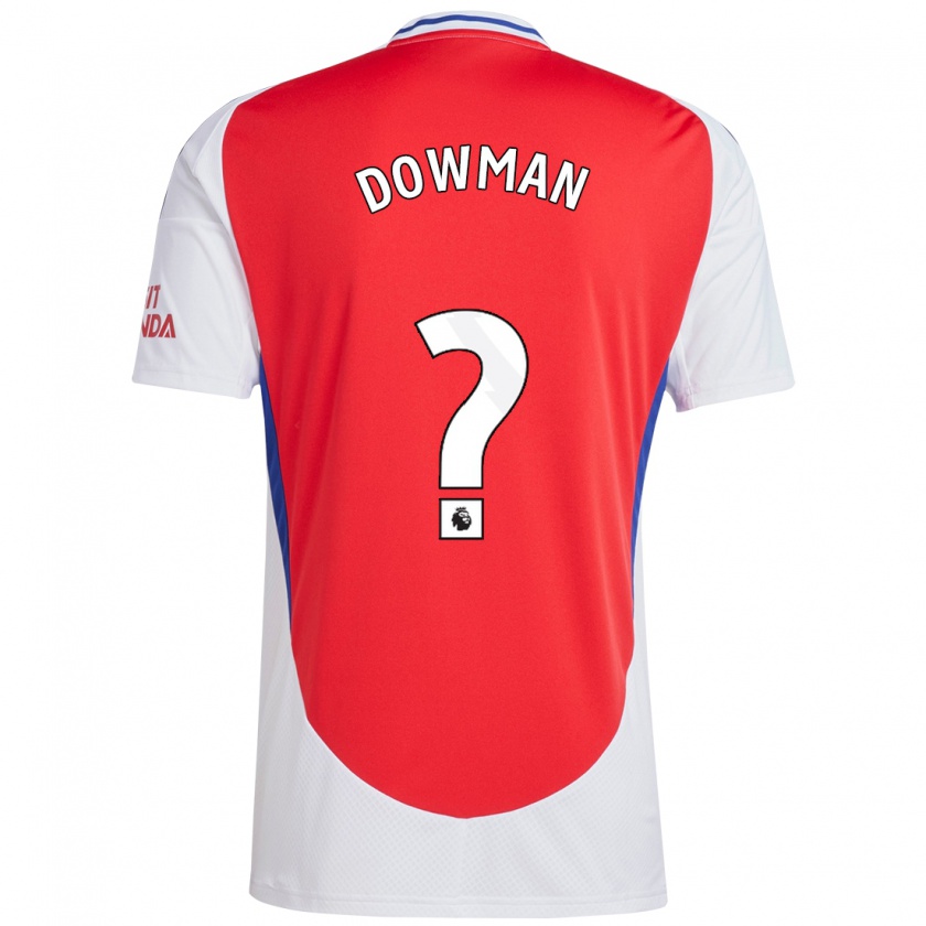 Kandiny Hombre Camiseta Max Dowman #0 Rojo Blanco 1ª Equipación 2024/25 La Camisa Chile