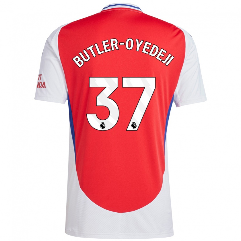 Kandiny Hombre Camiseta Nathan Butler-Oyedeji #37 Rojo Blanco 1ª Equipación 2024/25 La Camisa Chile