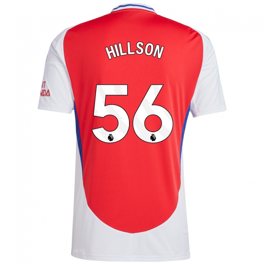 Kandiny Hombre Camiseta James Hillson #56 Rojo Blanco 1ª Equipación 2024/25 La Camisa Chile