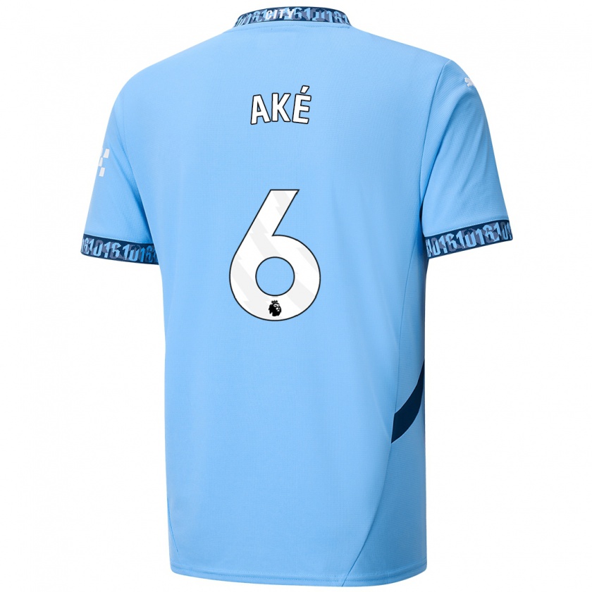 Kandiny Hombre Camiseta Nathan Aké #6 Azul Marino 1ª Equipación 2024/25 La Camisa Chile