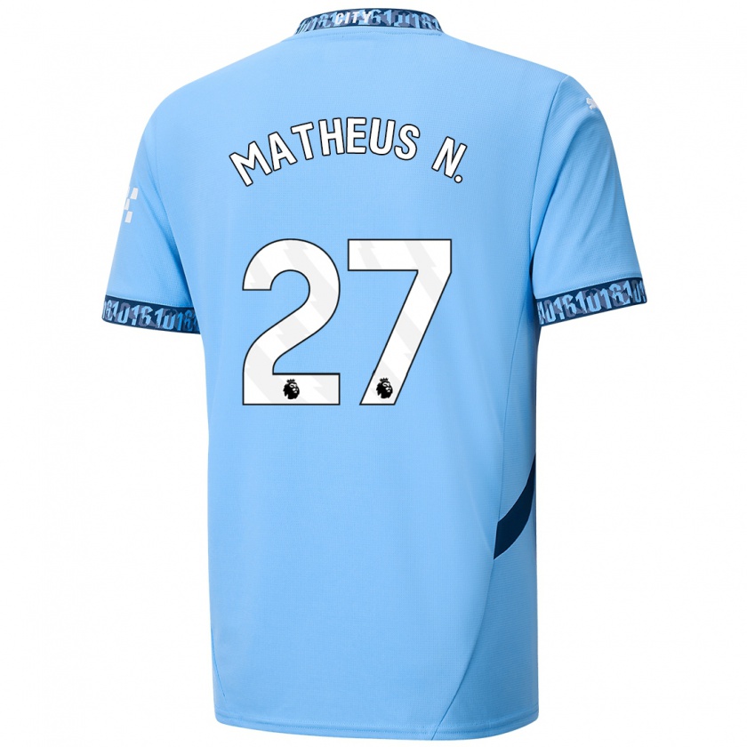 Kandiny Hombre Camiseta Matheus Nunes #27 Azul Marino 1ª Equipación 2024/25 La Camisa Chile