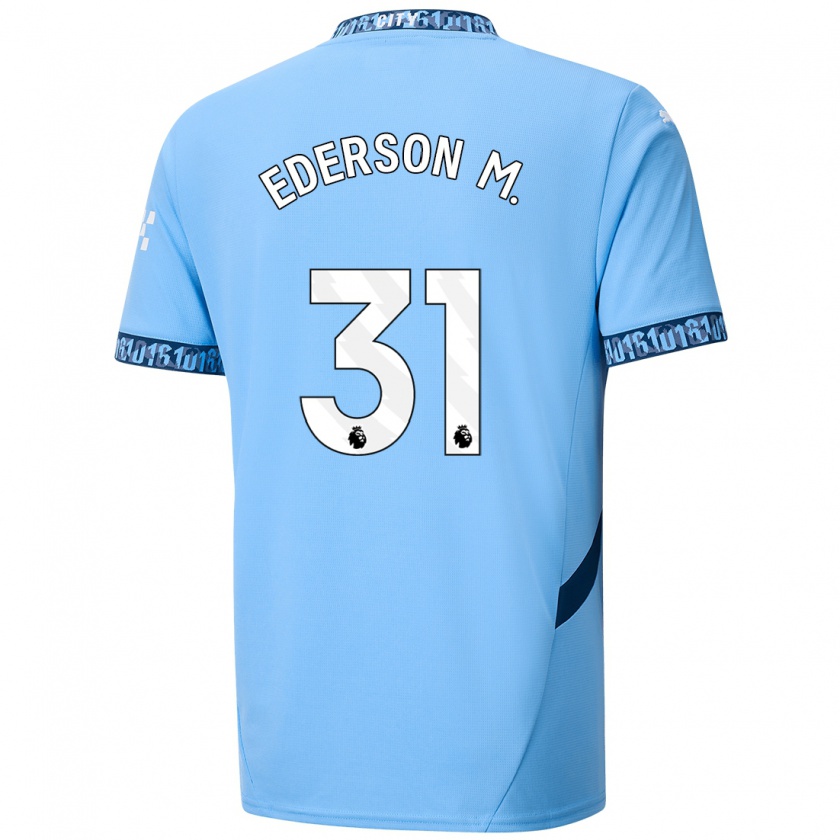 Kandiny Hombre Camiseta Ederson #31 Azul Marino 1ª Equipación 2024/25 La Camisa Chile