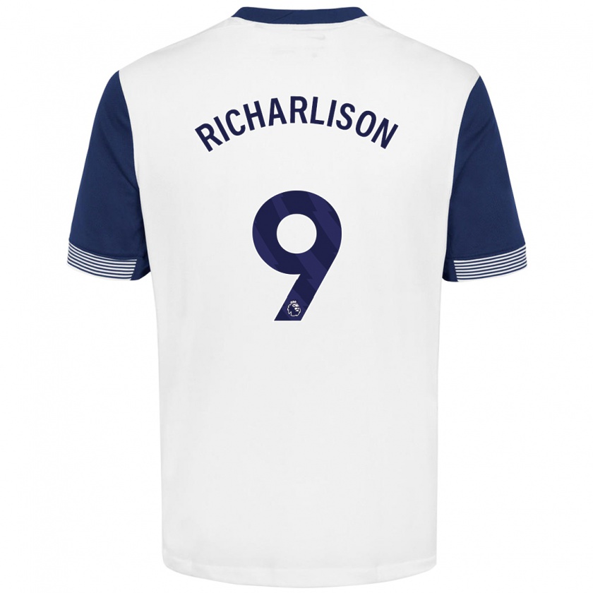 Kandiny Hombre Camiseta Richarlison #9 Blanco Azul 1ª Equipación 2024/25 La Camisa Chile