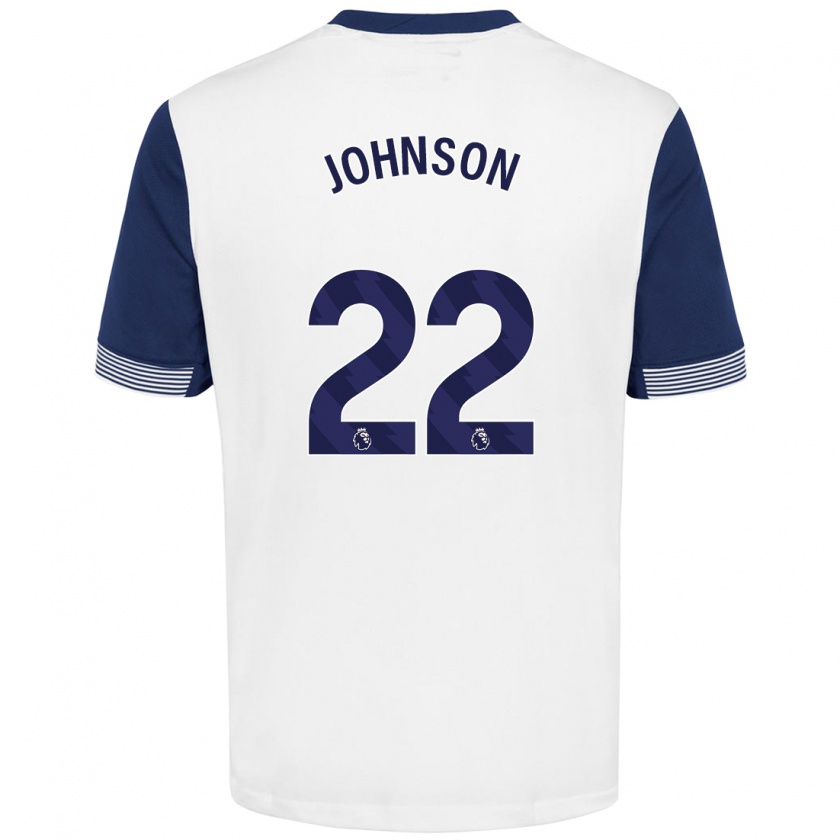 Kandiny Hombre Camiseta Brennan Johnson #22 Blanco Azul 1ª Equipación 2024/25 La Camisa Chile