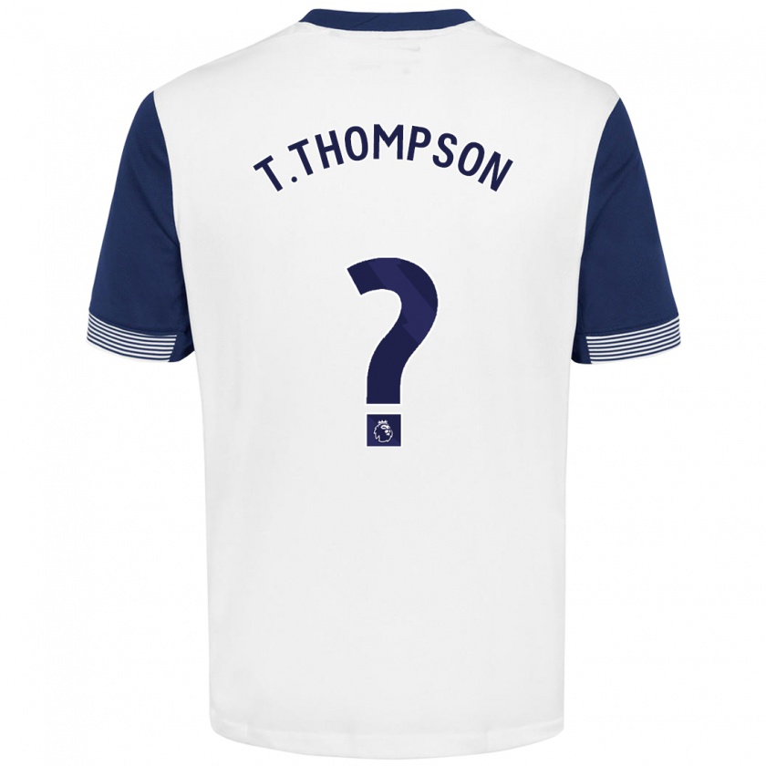 Kandiny Hombre Camiseta Tynan Thompson #0 Blanco Azul 1ª Equipación 2024/25 La Camisa Chile