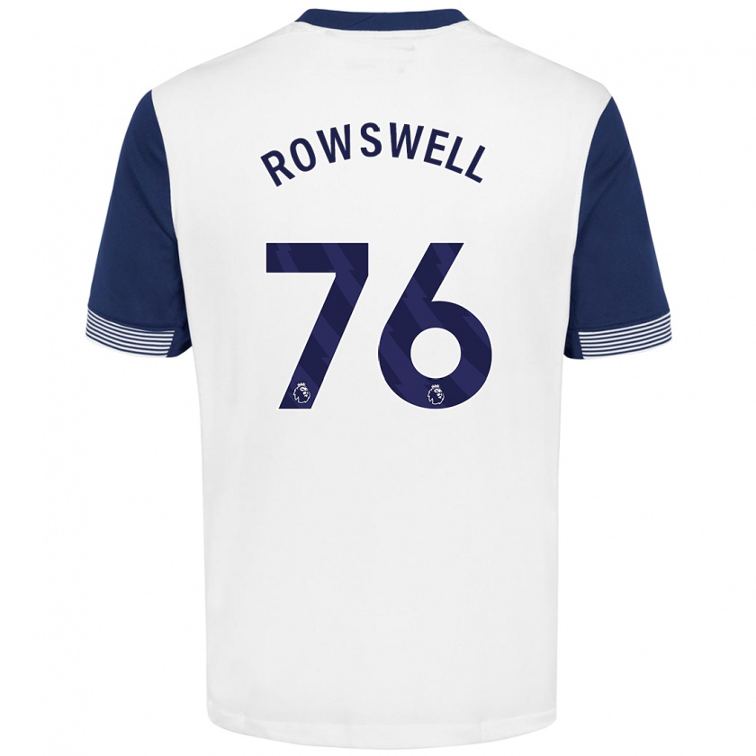 Kandiny Hombre Camiseta James Rowswell #76 Blanco Azul 1ª Equipación 2024/25 La Camisa Chile