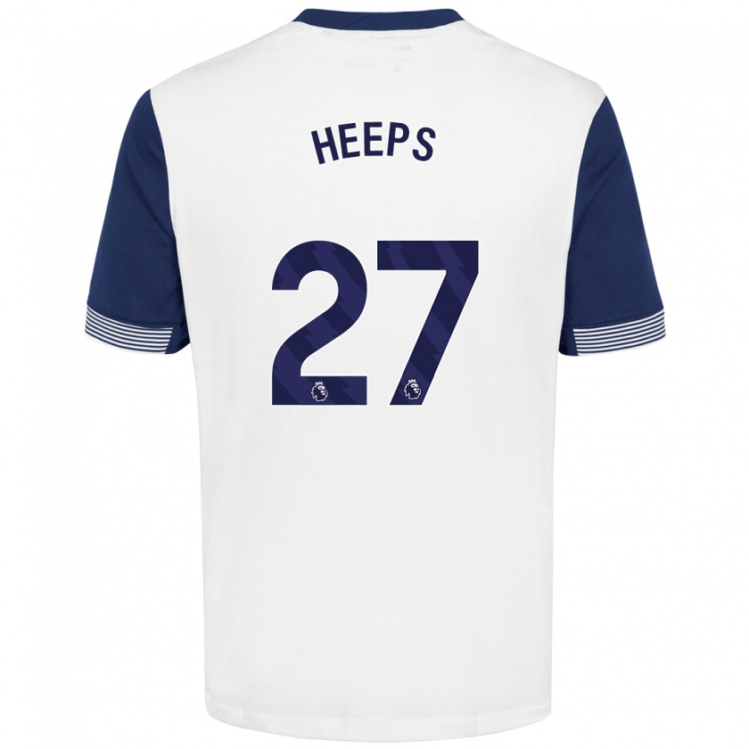 Kandiny Hombre Camiseta Eleanor Heeps #27 Blanco Azul 1ª Equipación 2024/25 La Camisa Chile