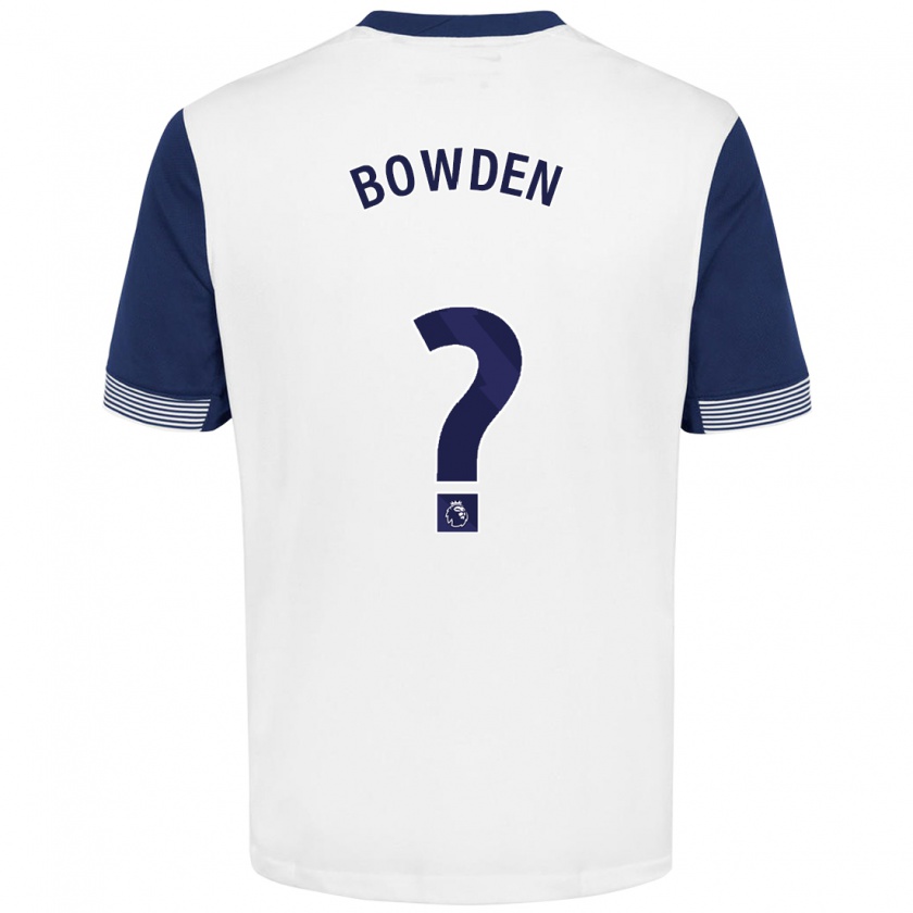 Kandiny Hombre Camiseta Jamie Bowden #0 Blanco Azul 1ª Equipación 2024/25 La Camisa Chile