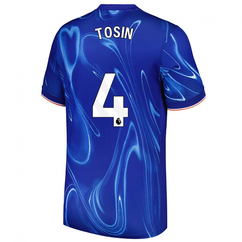 Kandiny Hombre Camiseta Tosin Adarabioyo #4 Azul Blanco 1ª Equipación 2024/25 La Camisa Chile