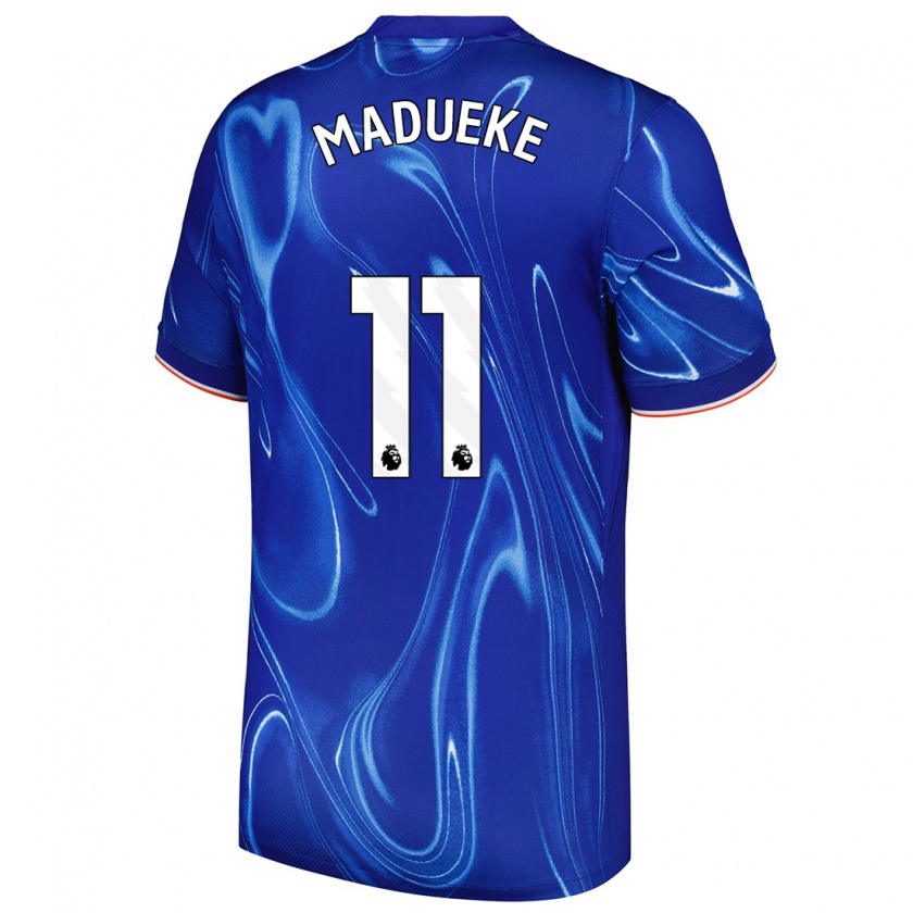 Kandiny Hombre Camiseta Noni Madueke #11 Azul Blanco 1ª Equipación 2024/25 La Camisa Chile