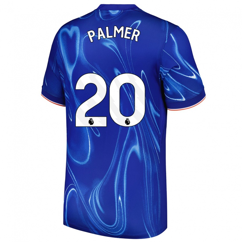 Kandiny Hombre Camiseta Cole Palmer #20 Azul Blanco 1ª Equipación 2024/25 La Camisa Chile