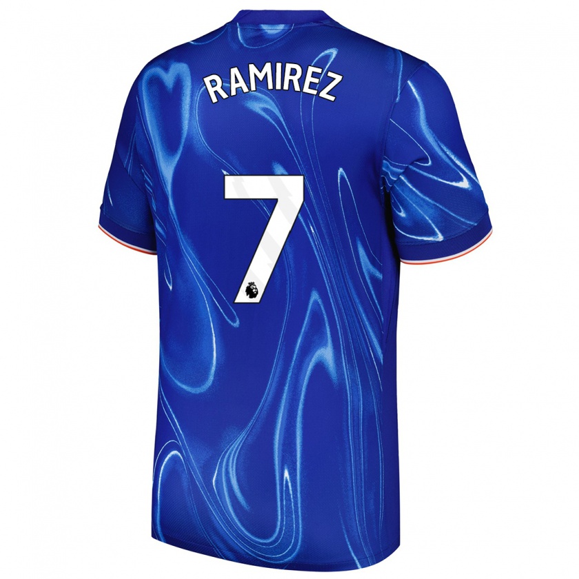 Kandiny Hombre Camiseta Mayra Ramírez #7 Azul Blanco 1ª Equipación 2024/25 La Camisa Chile