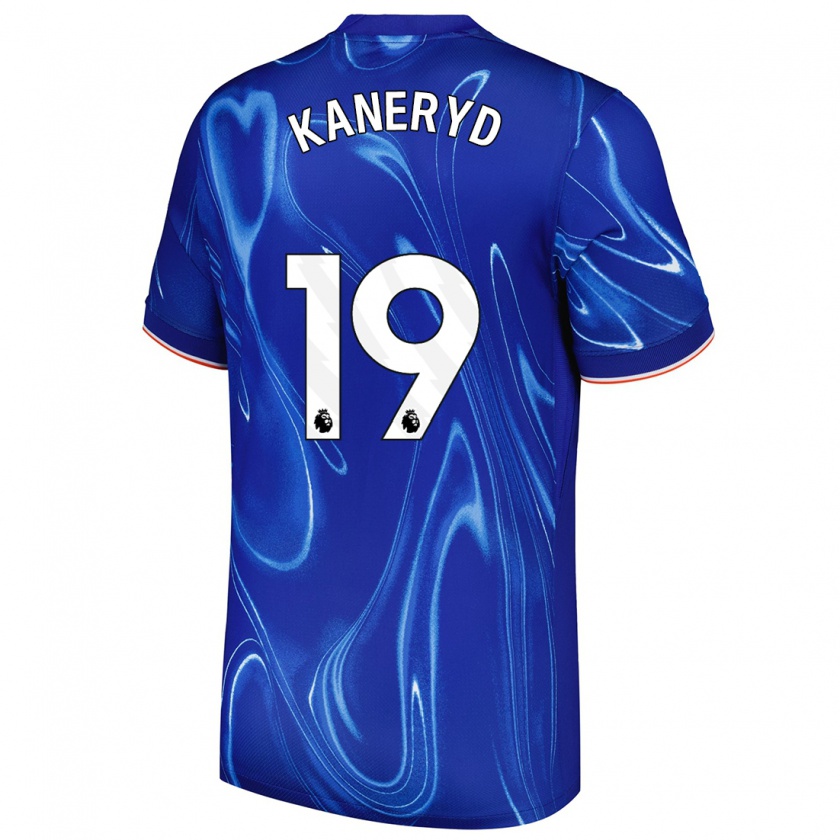 Kandiny Hombre Camiseta Johanna Rytting Kaneryd #19 Azul Blanco 1ª Equipación 2024/25 La Camisa Chile