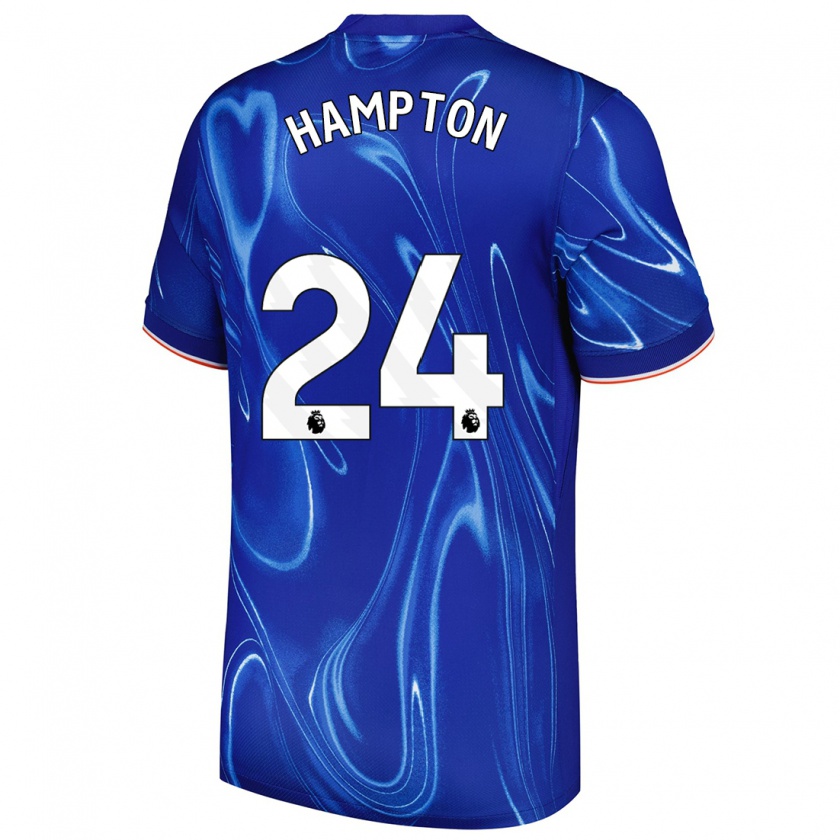 Kandiny Hombre Camiseta Hannah Hampton #24 Azul Blanco 1ª Equipación 2024/25 La Camisa Chile