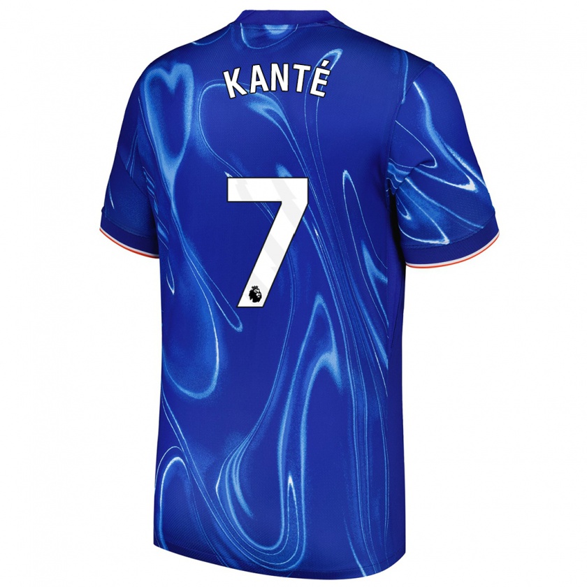 Kandiny Hombre Camiseta N'golo Kante #7 Azul Blanco 1ª Equipación 2024/25 La Camisa Chile