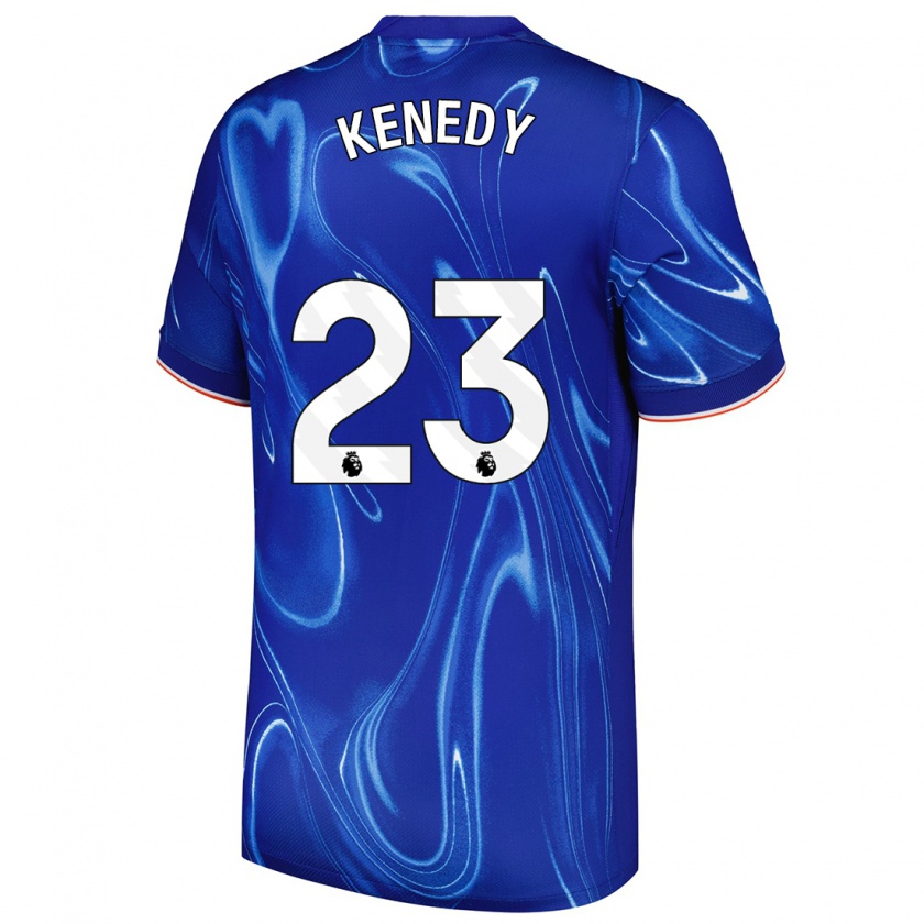 Kandiny Hombre Camiseta Robert Kenedy #23 Azul Blanco 1ª Equipación 2024/25 La Camisa Chile