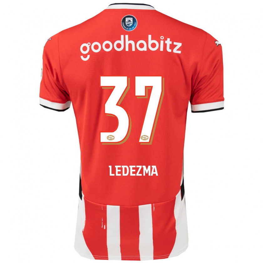 Kandiny Hombre Camiseta Richard Ledezma #37 Rojo Blanco 1ª Equipación 2024/25 La Camisa Chile