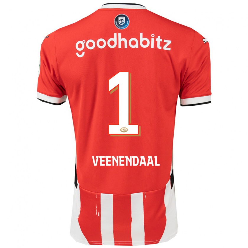 Kandiny Hombre Camiseta Sari Van Veenendaal #1 Rojo Blanco 1ª Equipación 2024/25 La Camisa Chile