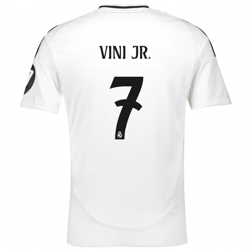 Kandiny Hombre Camiseta Vinicius Junior #7 Blanco 1ª Equipación 2024/25 La Camisa Chile