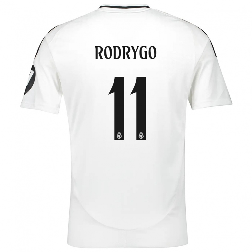 Kandiny Hombre Camiseta Rodrygo #11 Blanco 1ª Equipación 2024/25 La Camisa Chile